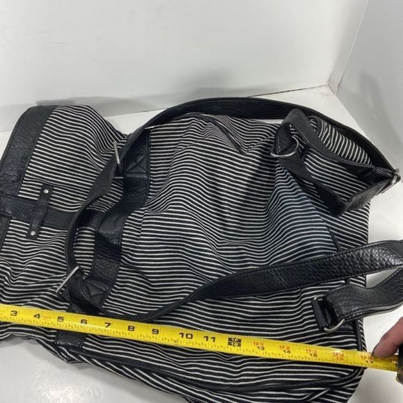 Vans womens hobo backpack Black and white fabric with black leather trim - Picture 15 of 16